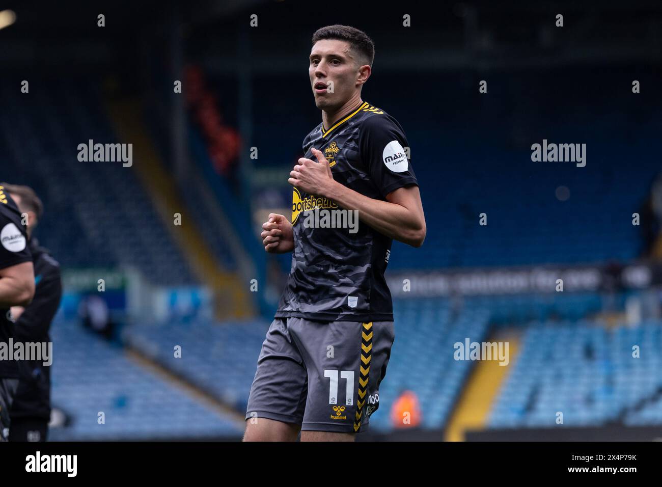 Ross Stewart (Southampton) si scalda dopo il match del campionato Sky Bet tra Leeds United e Southampton a Elland Road, Leeds, sabato 4 maggio 2024. (Foto: Pat Scaasi | mi News) crediti: MI News & Sport /Alamy Live News Foto Stock