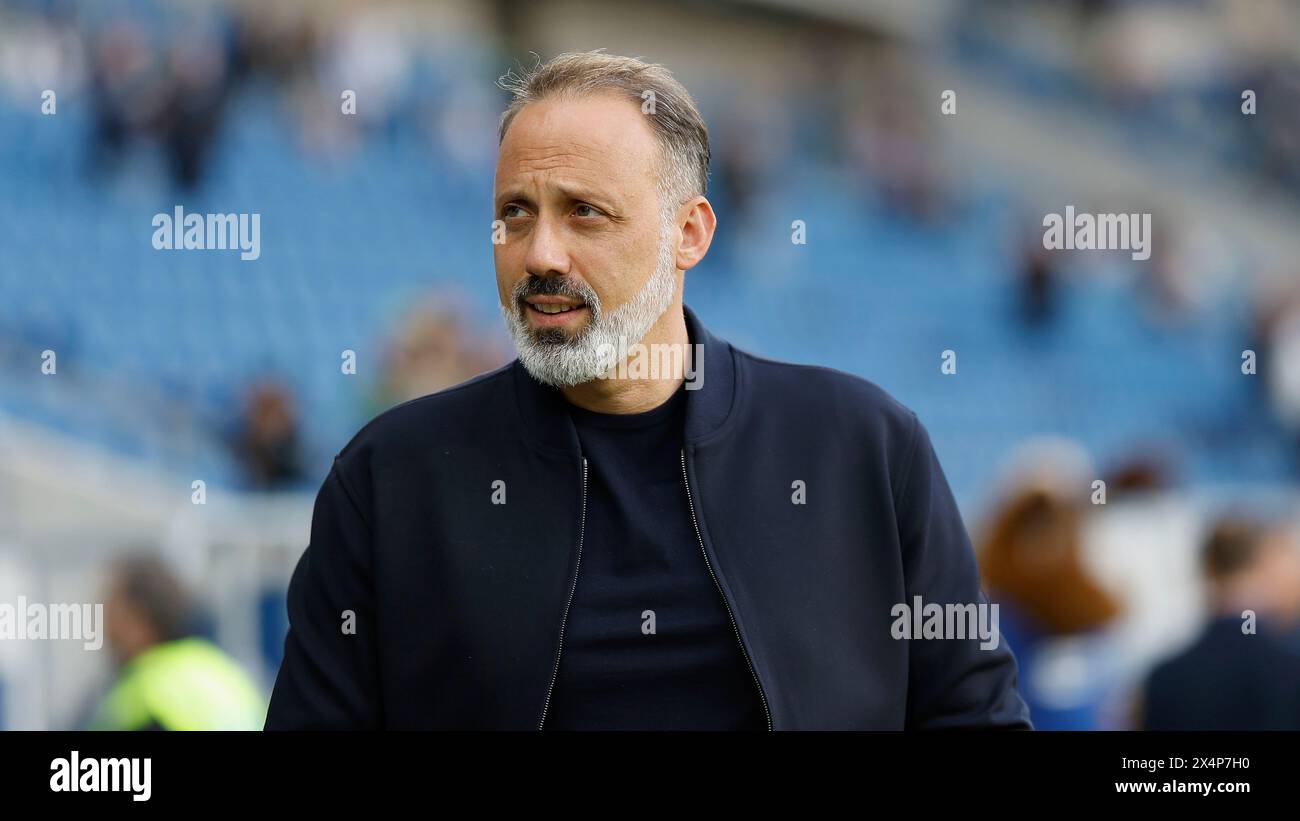 GER, Germania. 3 maggio 2024. Primo campionato, calcio, Fussball, 1. Bundesliga, TSG Hoffenheim - RB Leipzig, GER, Sinsheim, PreZero Arena f.l. Trainer Pellegrino Matarazzo (TSG 1899 Hoffenheim). Credito: HMB Media/Alamy Live News Foto Stock