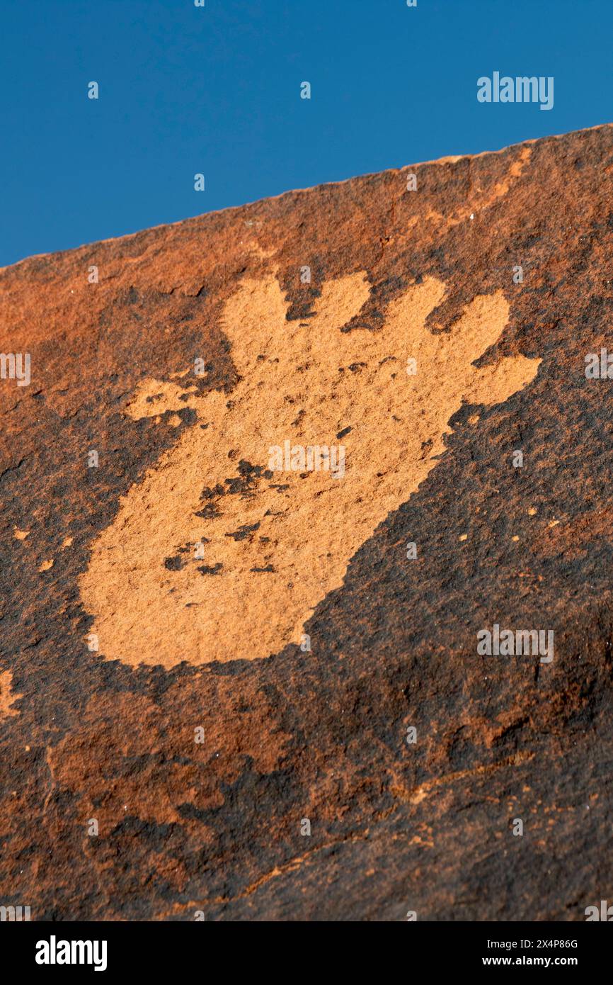 Petroglifi, sito petroglifici di Little Black Mountain, Arizona Strip Bureau of Land Management, Arizona Foto Stock