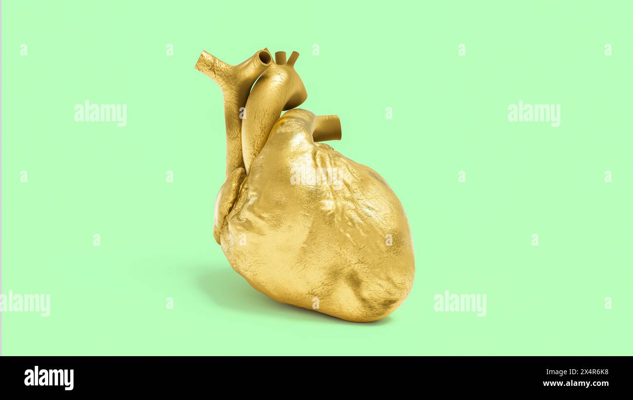 Cuore d'oro, illustrazione concettuale. Foto Stock