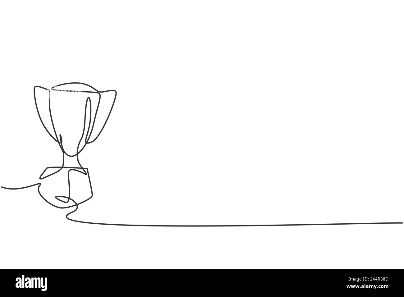 Disegno su una sola linea del campione del trofeo in classe. Premio per gli studenti più intelligenti. Ritorno a scuola minimalista, concetto educativo. Continuo semplice l Illustrazione Vettoriale