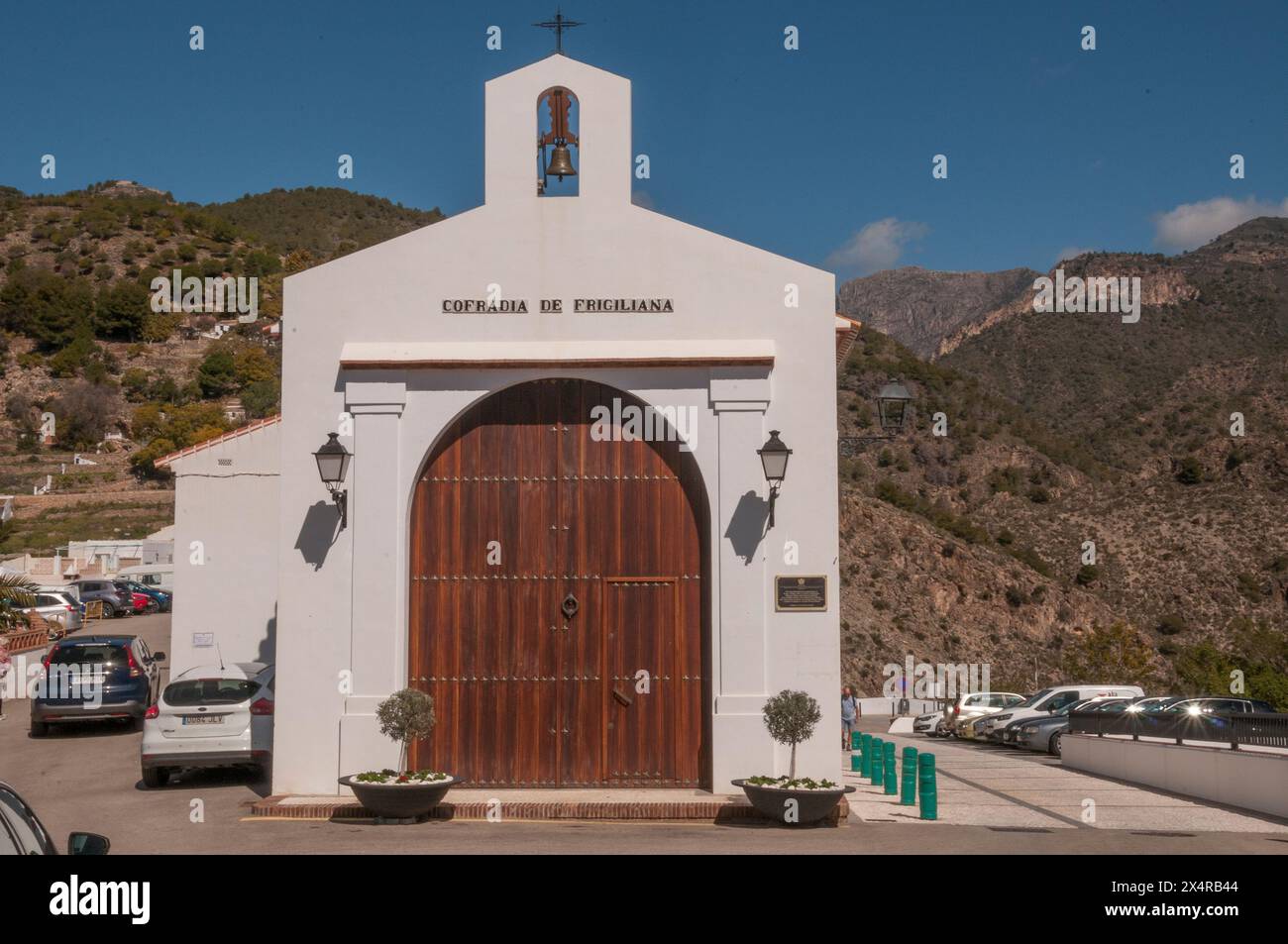 Circolo della cofradia locale (fratellanza cristiana o fraternità) a Frigiliana, Andalusia, Spagna Foto Stock