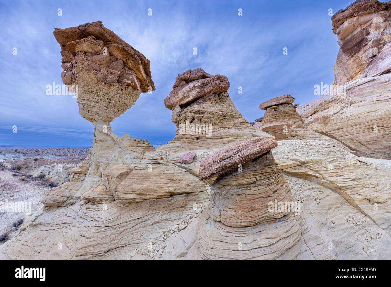 Wahweap Hoodoos soprannominato "fantasmi bianchi", Kanab, Utah, Stati Uniti Foto Stock
