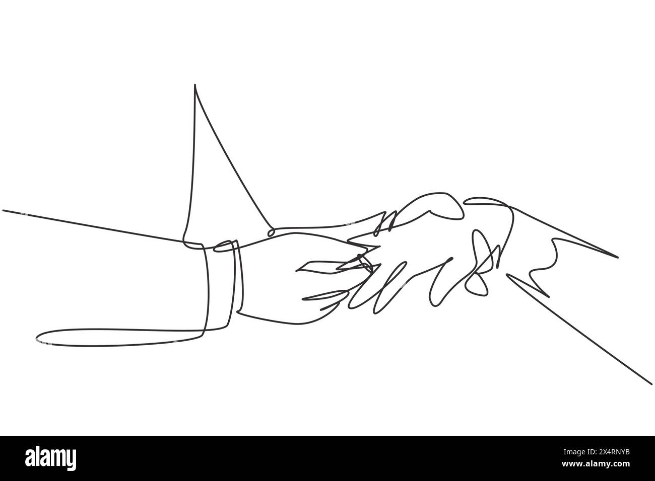 Lo sposo a una sola linea mette l'anello sul dito della sposa. La sposa e lo sposo fanno voto di fedeltà il giorno del loro matrimonio. Cerimonia di matrimonio co Illustrazione Vettoriale