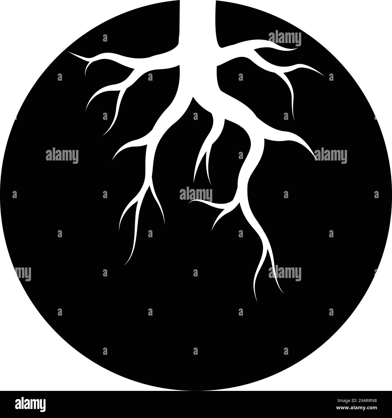 illustrazione del design del modello dell'icona della radice dell'albero Illustrazione Vettoriale