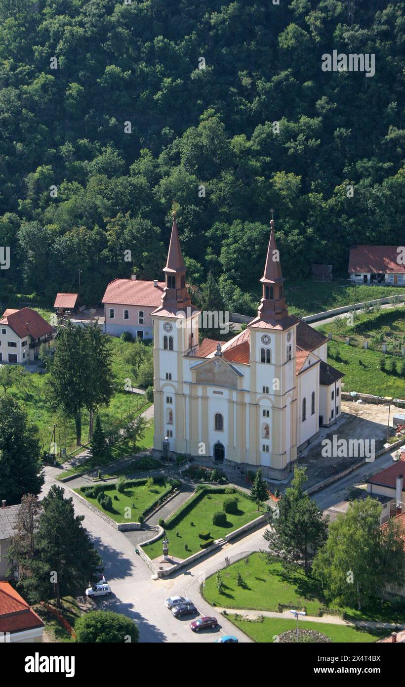 Chiesa parrocchiale dell'assunzione della Vergine Maria a Pregrada, Croazia Foto Stock