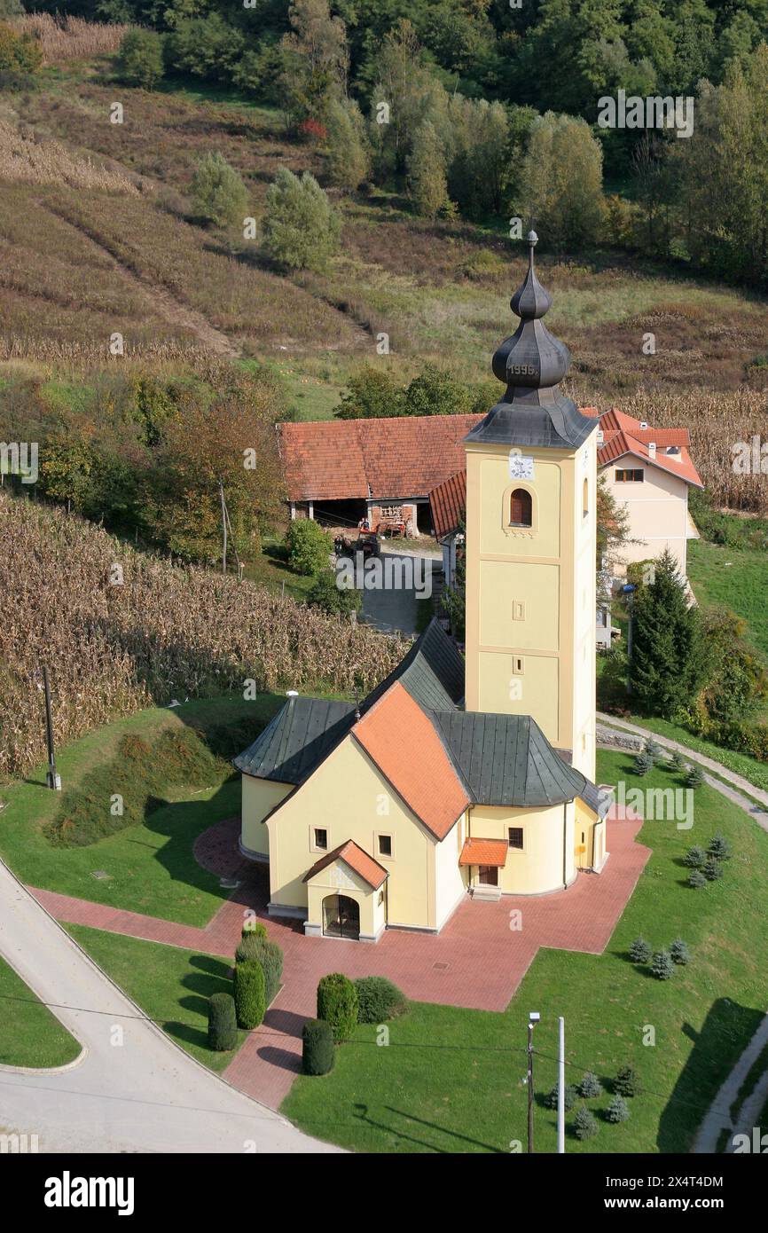 Chiesa parrocchiale dell'Immacolata Concezione a Mace, Croazia Foto Stock