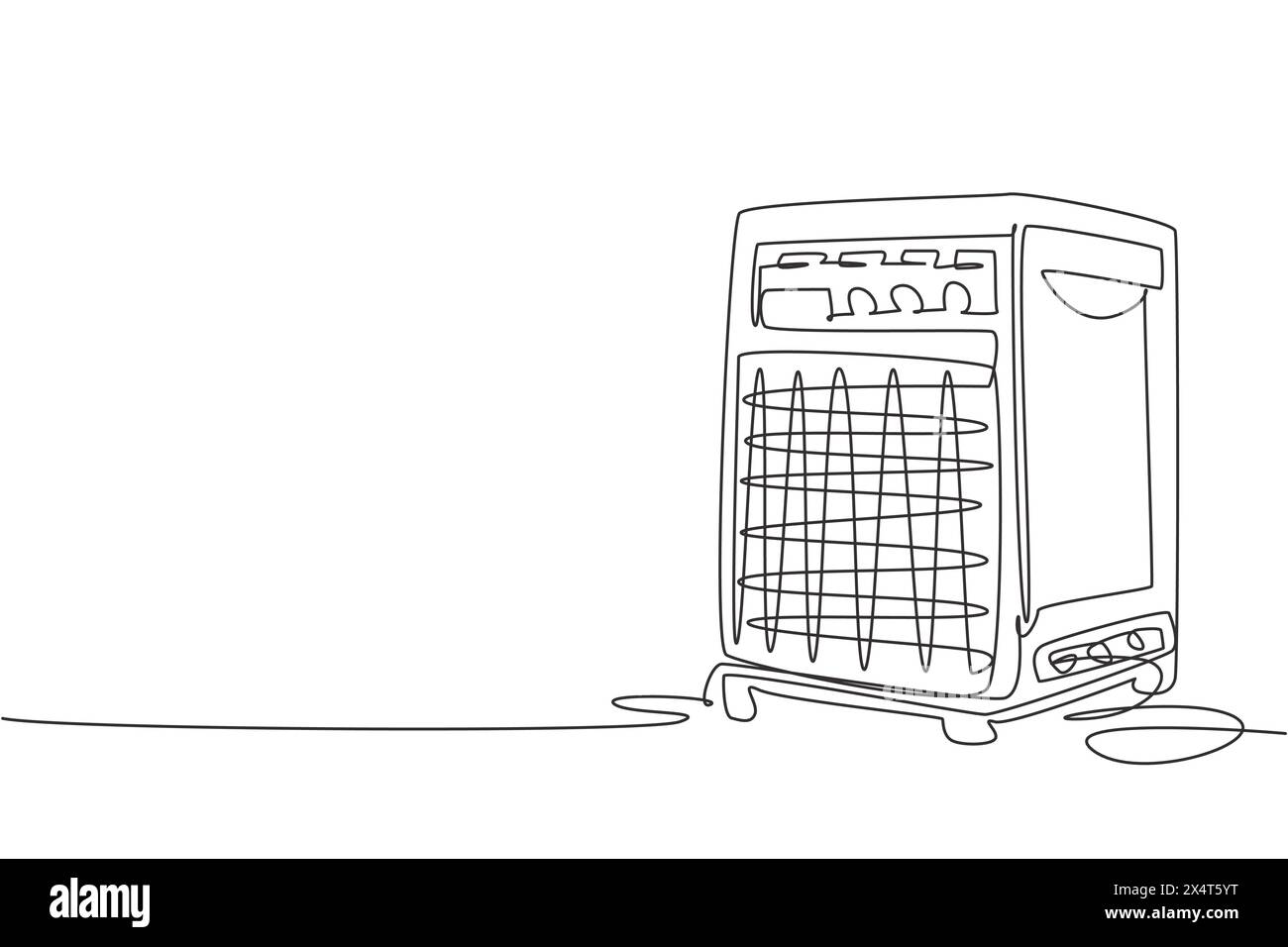 Illustrazione vettoriale del sistema audio con disegno continuo su una linea e del cartone animato. Concetto di attrezzatura per strumenti musicali. Stile cartoni animati piatto adatto per banda, Illustrazione Vettoriale