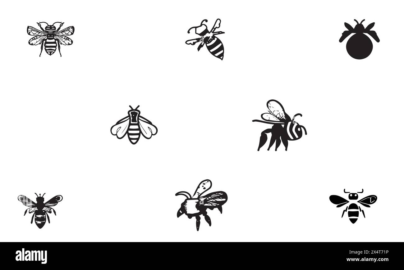Ashy Mining Bee bella icona Illustrazione Vettoriale