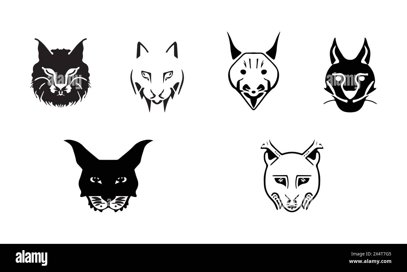 Illustrazione Balkan Lynx icona stile minimale EPS 10 e JPG Illustrazione Vettoriale