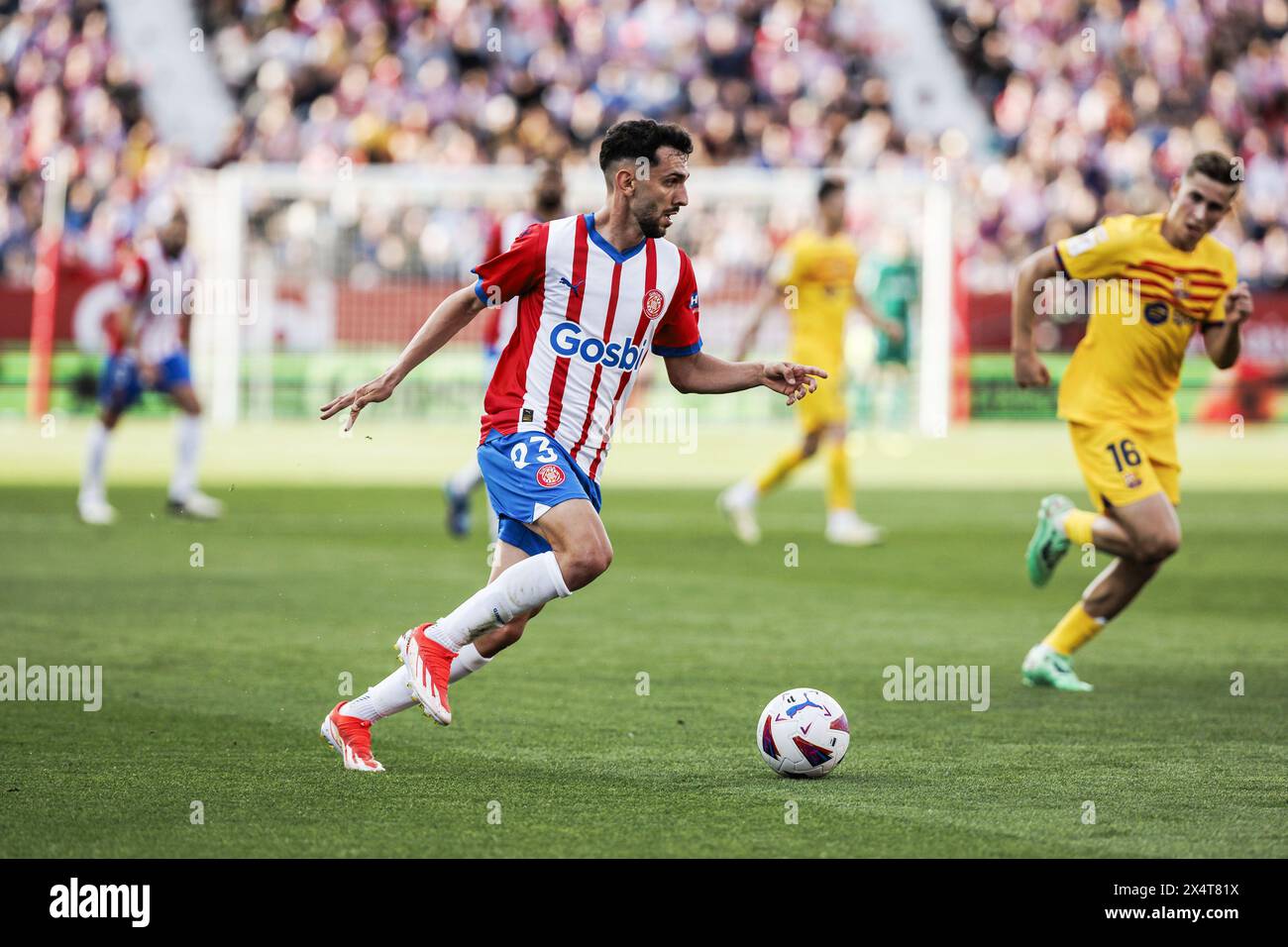 Ivan Martin del Girona FC durante la partita di campionato spagnolo della Liga tra il Girona FC e il Barcellona il 4 maggio 2024 all'Estadio de Montilivi di Girona, in Spagna Foto Stock