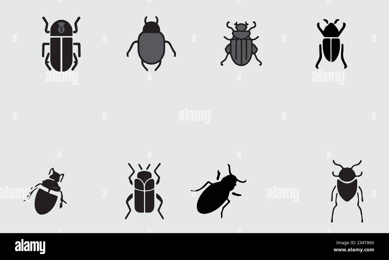 Da schizzo a schermo le illustrazioni Evolution of Beetle Illustrazione Vettoriale