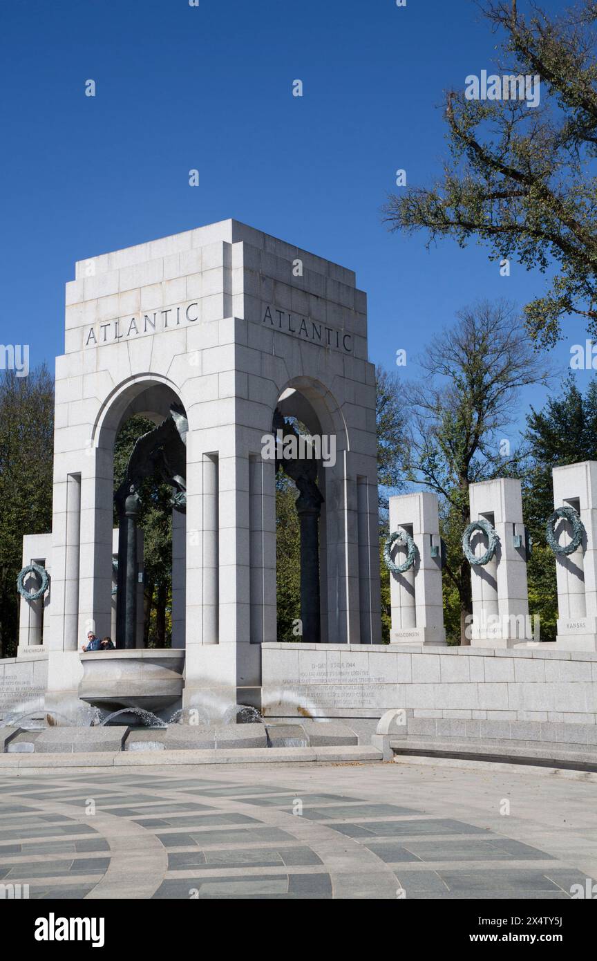 Il Memoriale della Seconda Guerra Mondiale, Washington D.C., USA Foto Stock