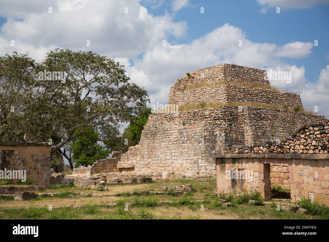 Rovine maya, struttura CA-4, Oxkintok zona archeologica, 300 -1,050 annuncio, Yucatan, Messico Foto Stock