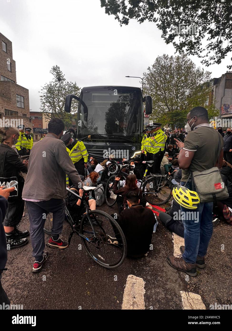 Protesta contro le deportazioni anti-migranti di Peckham Foto Stock