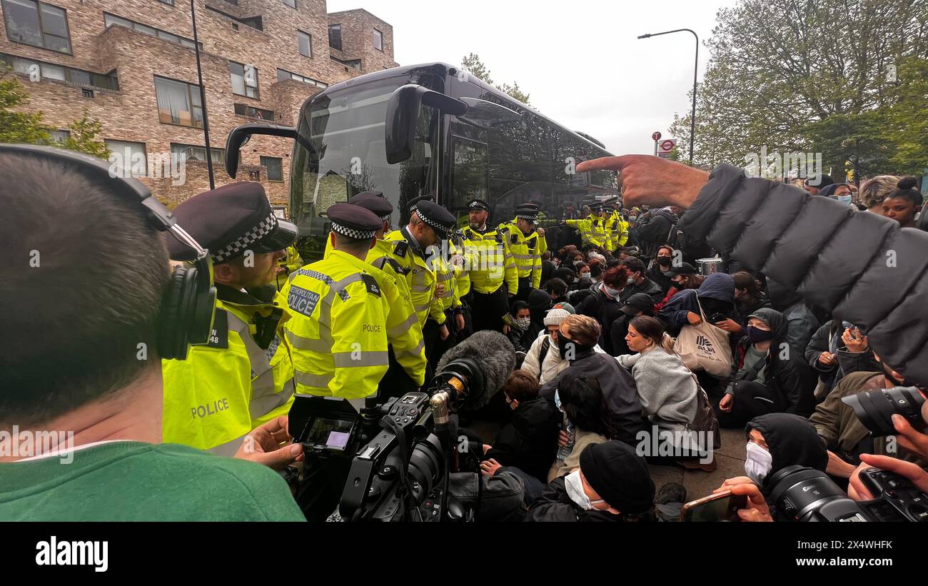 Protesta contro le deportazioni anti-migranti di Peckham Foto Stock