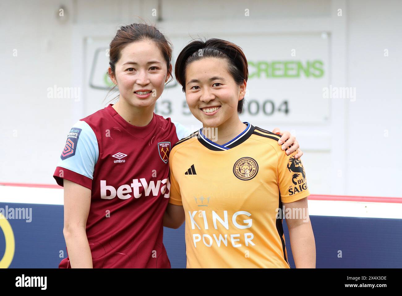 Risa Shimizu & Yuka Momika 05/05/2024 West Ham United FC 1 contro 1 Leicester City FC Foto Stock