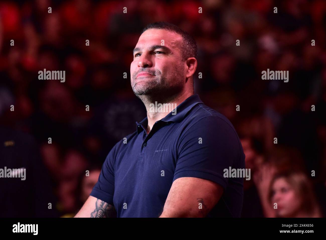 Rio De Janeiro, RJ, Brasile. 4 maggio 2024. RIO DE JANEIRO, RJ - 4 MAGGIO: L'ex campione UFC Mauricio Shogun sorride dopo essere stato nominato membro della UFC Hall of Fame Class del 2024 durante l'evento UFC 301 alla Farmasi Arena il 4 maggio 2024 a Rio de Janeiro, RJ, Brasile. (Foto di Leandro Bernardes/PxImages) credito: PX Images/Alamy Live News Foto Stock