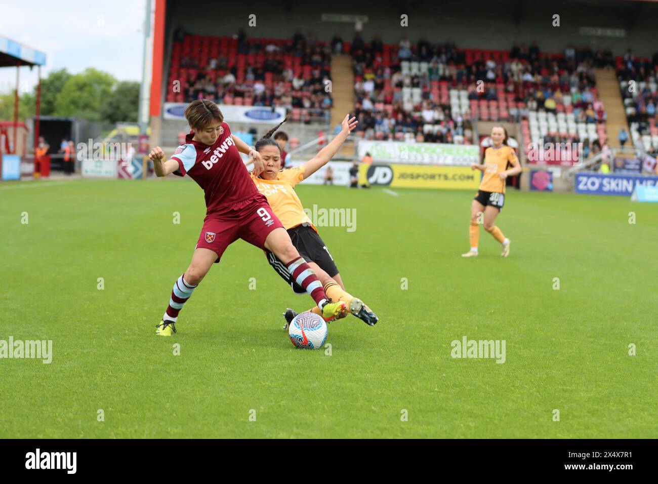 Riko Ueki & Asmita Ale 05/05/205 West Ham United FC 1 contro 1 Leicester City FC Foto Stock