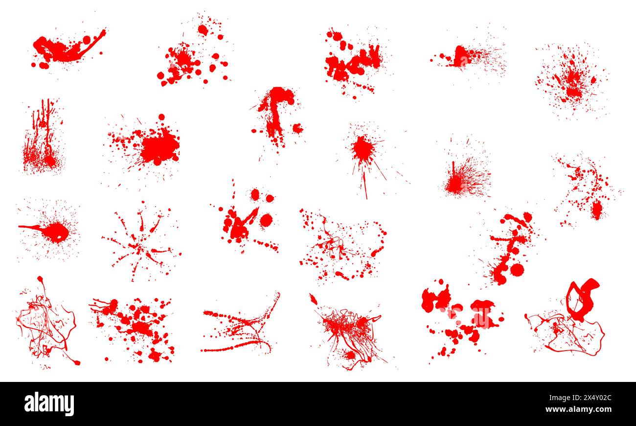 L'inchiostro gocciola e spruzza la vernice liquida gocciola gocciola macchia di inchiostro sporca artistica. Illustrazione Vettoriale