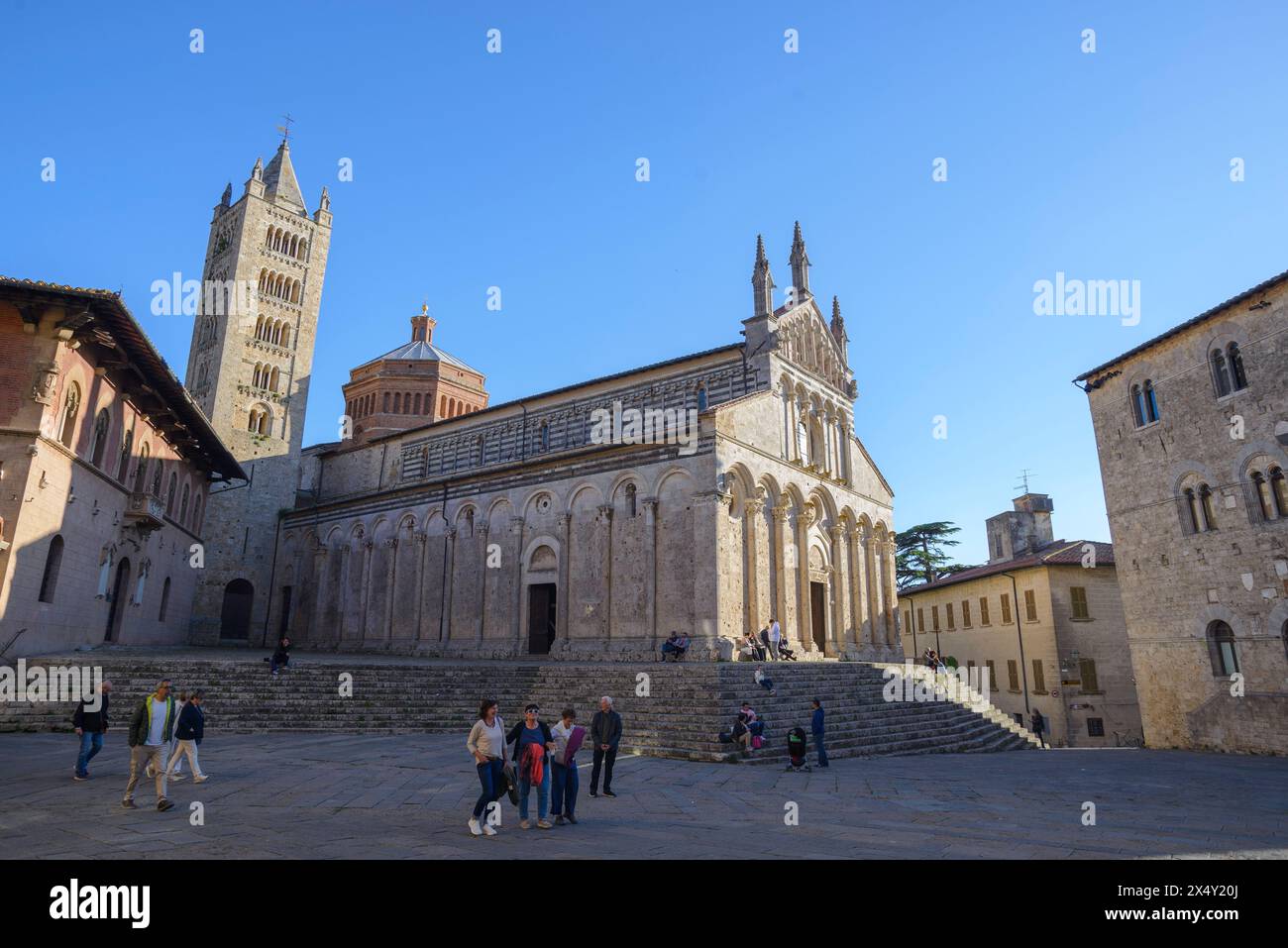 La cattedrale di San Cerbone, costruita nell'XI secolo in stile romanico, massa Marittima, Toscana, Italia Foto Stock