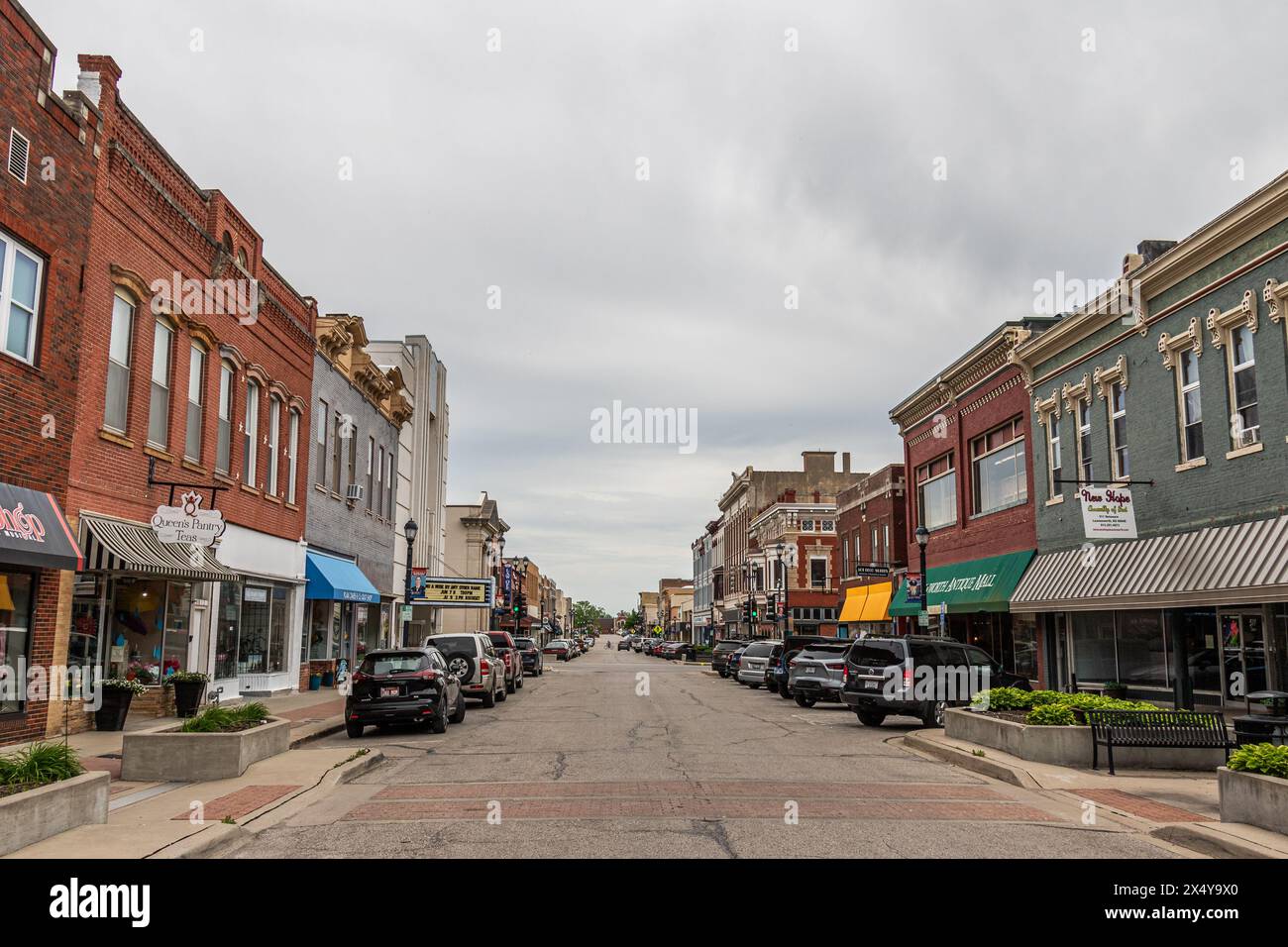 Centro storico di Leavenworth, Kansas, quartiere commerciale Foto Stock