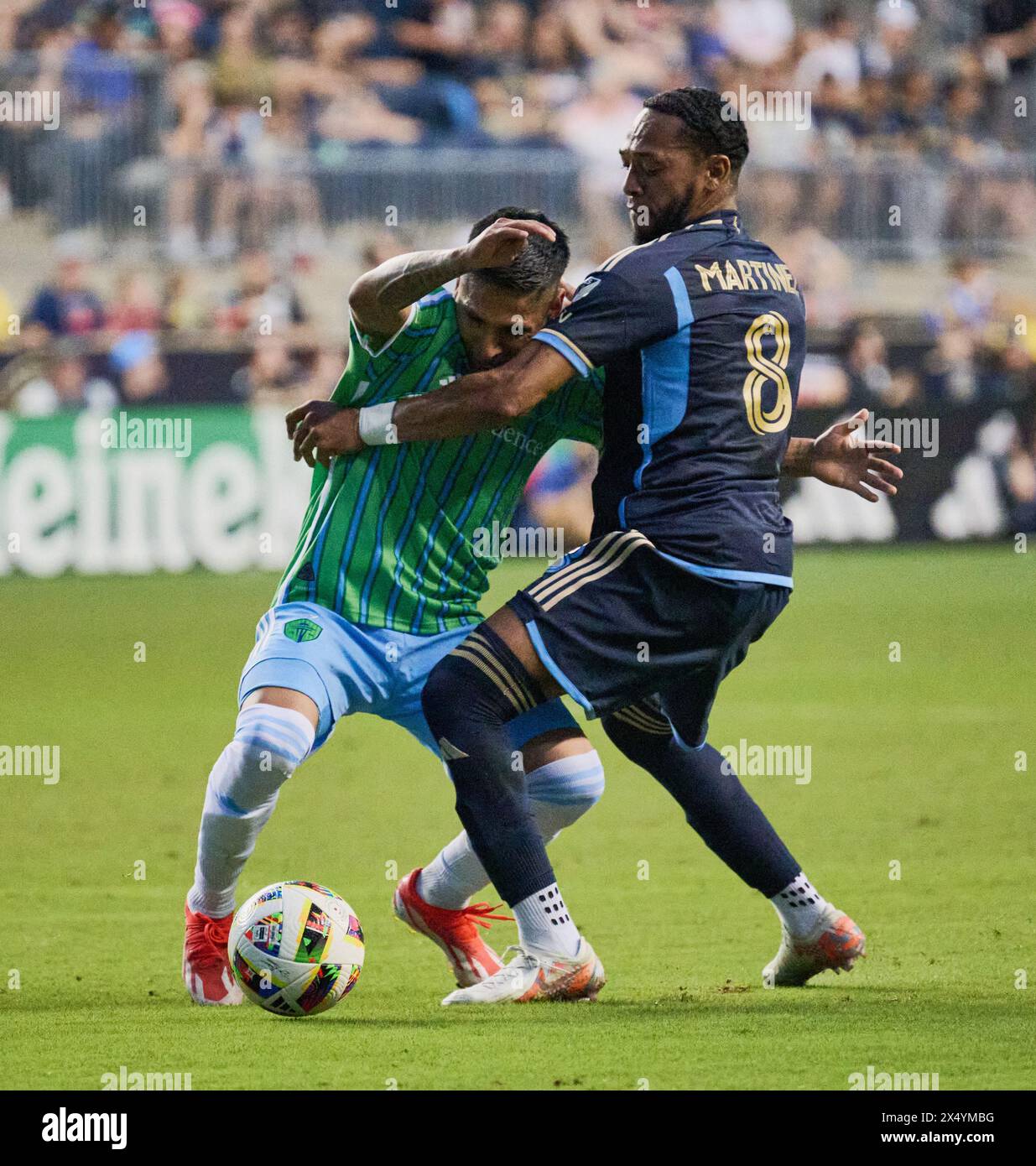 MLS match tra Philadelphia Union e Seattle Sounders FC al Subaru Park. Foto Stock