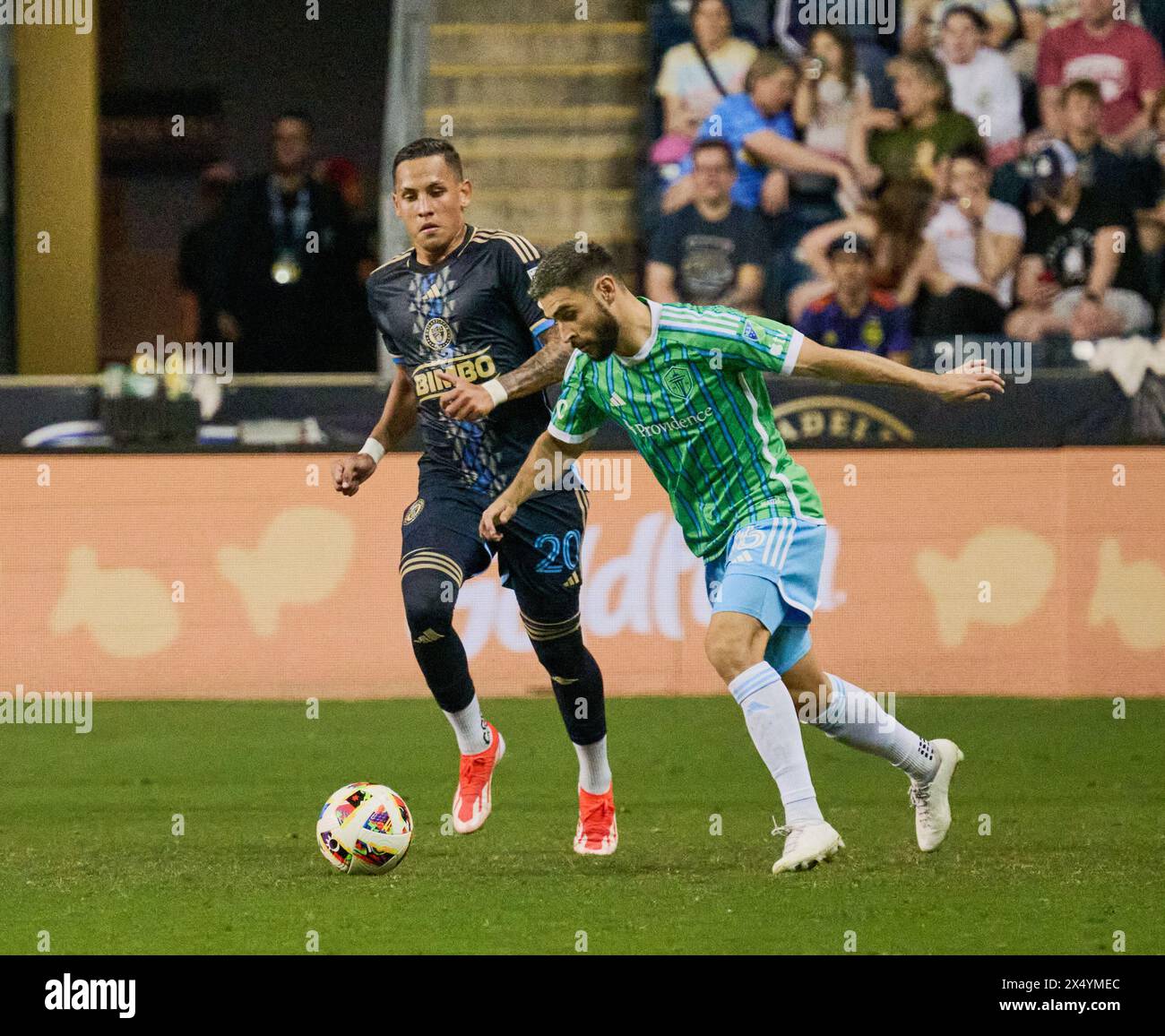 MLS match tra Philadelphia Union e Seattle Sounders FC al Subaru Park. Foto Stock