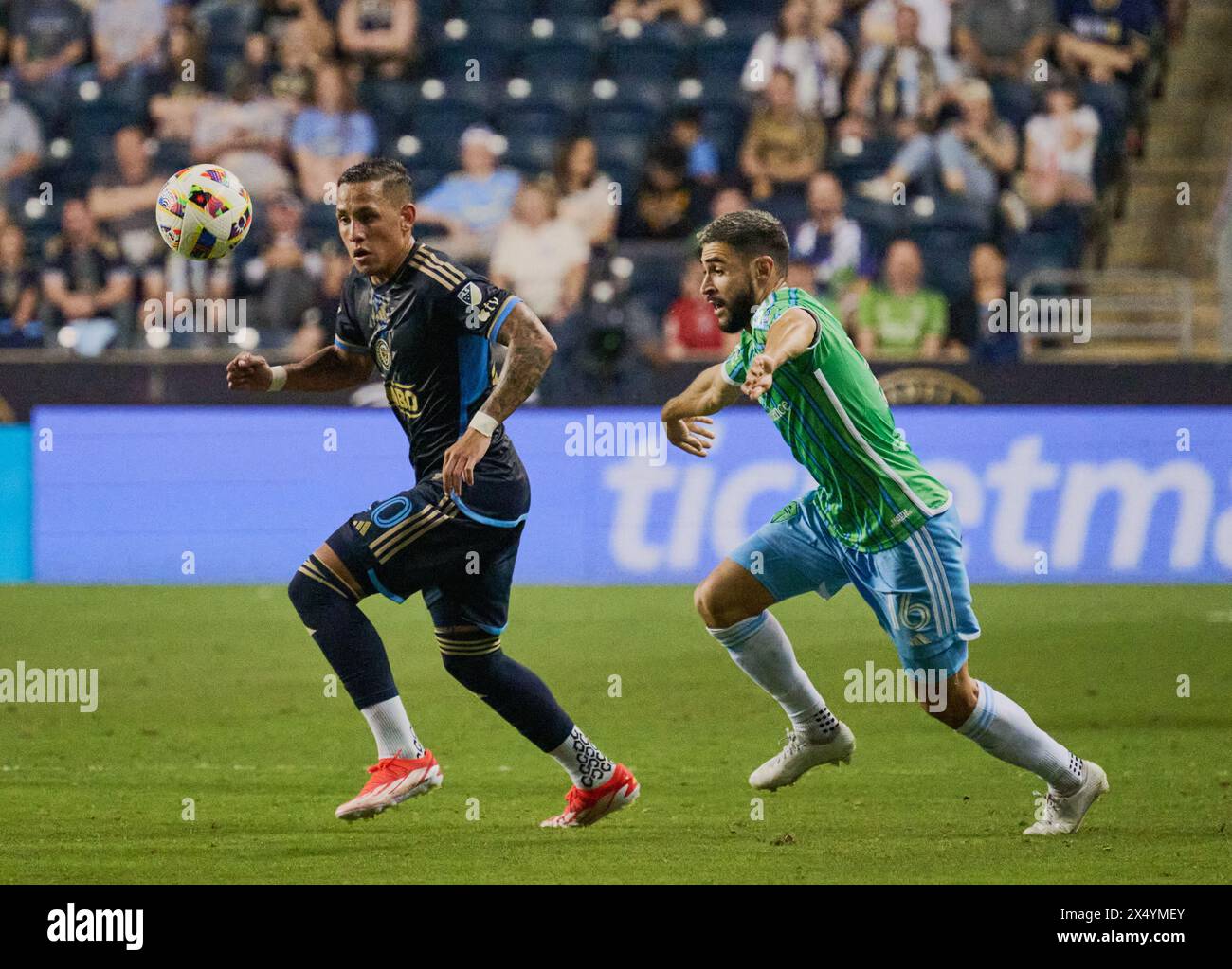 MLS match tra Philadelphia Union e Seattle Sounders FC al Subaru Park. Foto Stock