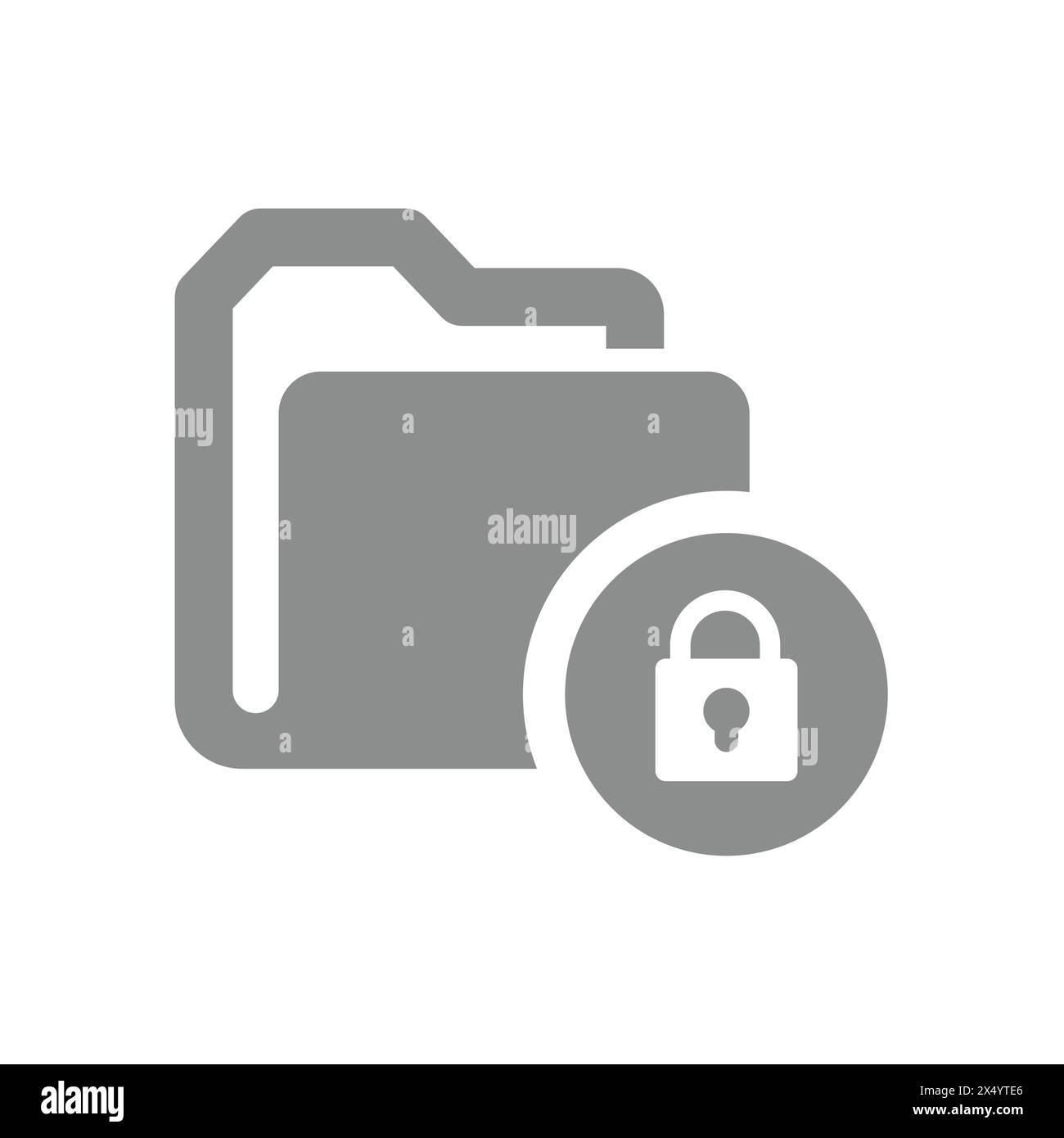 Cartella bloccata, vettore documento privato. Icona dati riservati, protezione da password e accesso limitato. Illustrazione Vettoriale