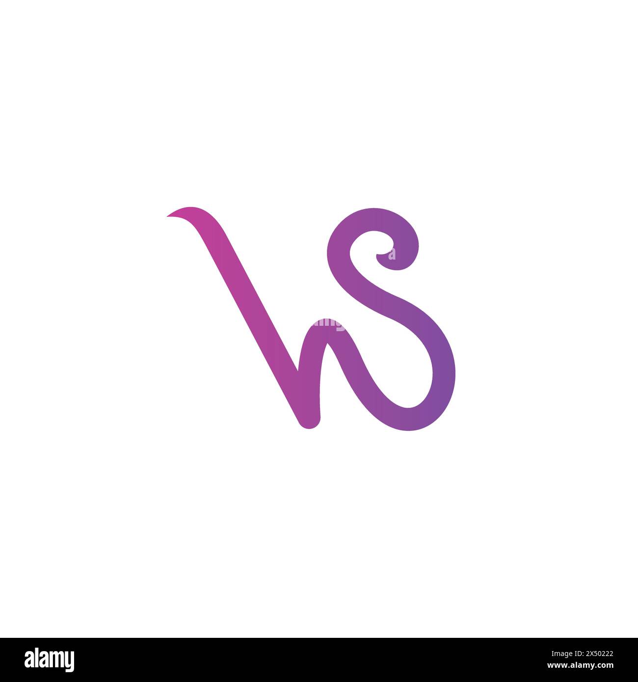 Logo WS con combinazione di colori viola. Vettore icona WS Illustrazione Vettoriale