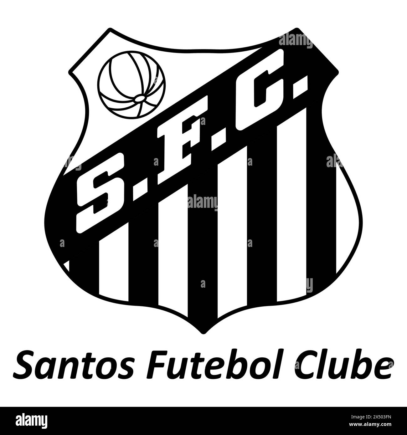 Emblema Santos FC su sfondo dinamico. Storica squadra di calcio, orgoglio brasiliano, colori iconici. Editoriale Illustrazione Vettoriale