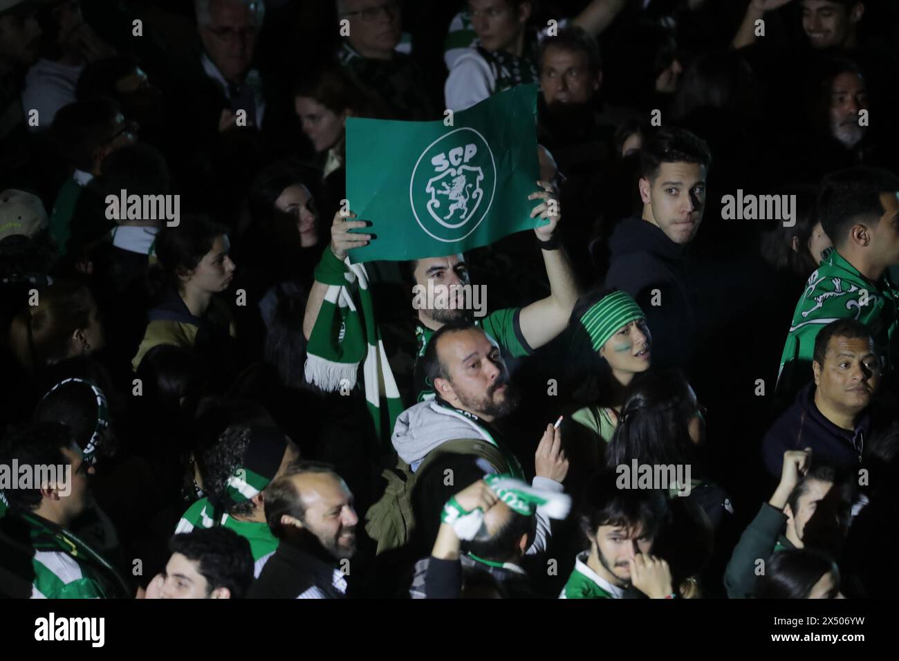 Lisboa, 06/05/2024 - Hoje a equipa de futebol do Sporting Clube de Portugal, festejou o 20 título de Campeão Nacional, Época 2023/24, na prac do Marquês de Pombal em Lisboa. ;&133;(1áriário Vasa / Global Imagens) Foto Stock