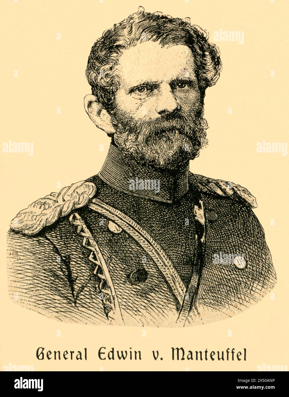 Il generale prussiano Edwin von Manteuffel, persona della guerra franco-prussiana, il COPYRIGHT DELL'ARTISTA NON DEVE ESSERE AUTORIZZATO Foto Stock