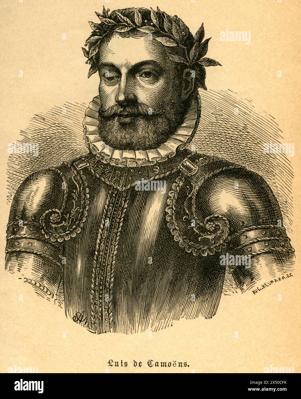 Il ritratto del poeta portoghese Luis de Camoes, Portogallo, Lissabon, il COPYRIGHT DELL'ARTISTA NON DEVE ESSERE CANCELLATO Foto Stock
