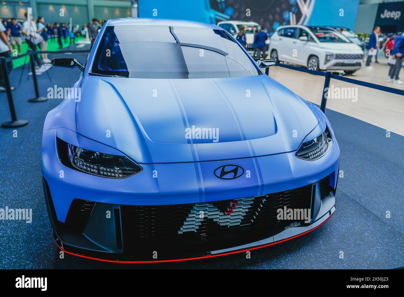 Auto elettrica Hyundai RN22e in mostra. Thailandia, Bangkok, 07 aprile 2024. Foto Stock