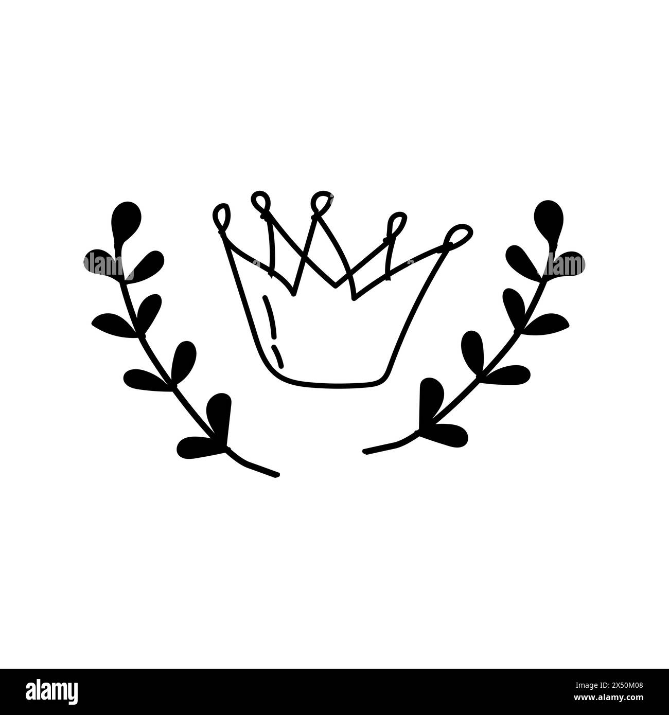 Premiare il trofeo disegnato a mano. Vincitore di premi, medaglia campione, vincitore di un certificato. Elemento di successo dello schizzo a forma di scarabocchio disegnato a mano Illustrazione Vettoriale