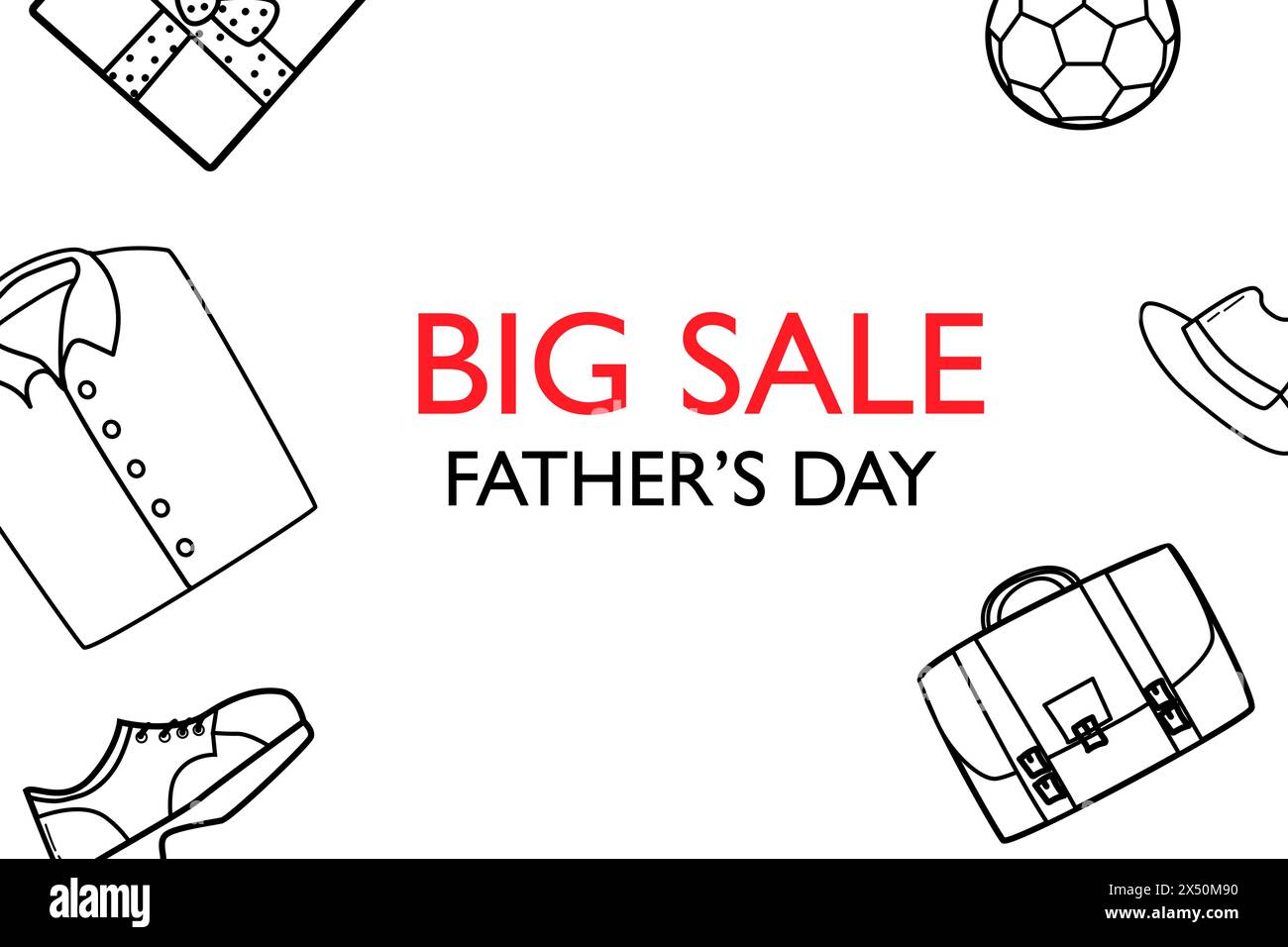 buon padre elementi per la festa del papà design a scarabocchio, accessori per feste in vendita Illustrazione Vettoriale