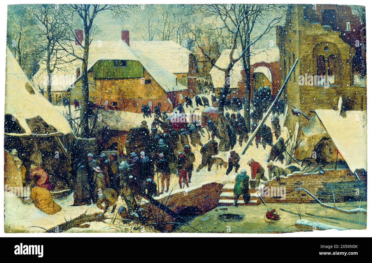 Pieter Brueghel il Vecchio, l'Adorazione dei Magi, pittura ad olio su legno, 1563 Foto Stock