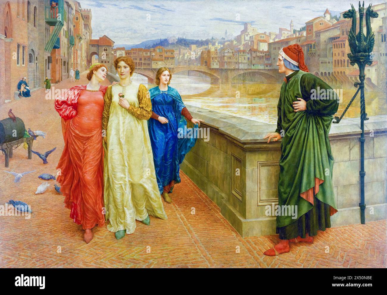 Henry James Holiday, Dante e Beatrice, pittura ad olio su tela, 1882-1884 Foto Stock