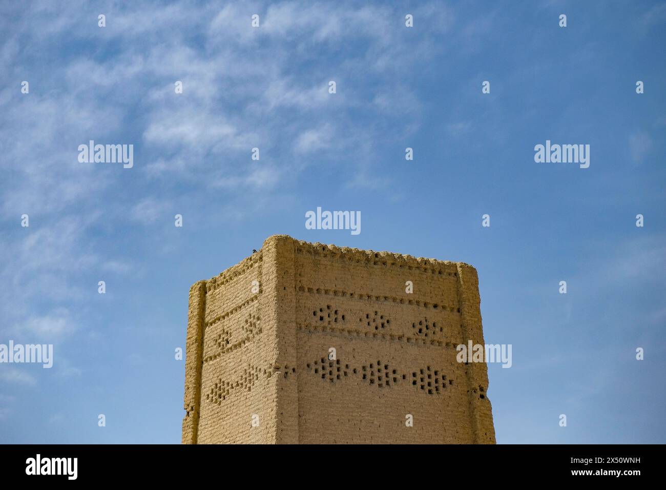 Varzaneh, Iran - 28 marzo 2024: Costruzione tradizionale in mattoni di fango a Varzaneh, Iran. Foto Stock