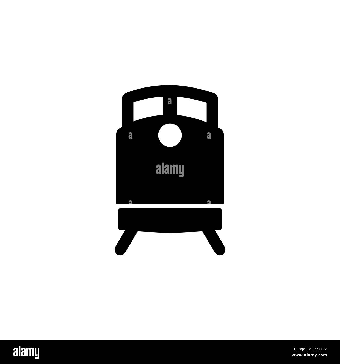 Icona vettoriale piatto del treno metropolitano. Simbolo solido semplice isolato su sfondo bianco. Modello di progettazione della firma di metro Train per l'elemento dell'interfaccia utente Web e mobile Illustrazione Vettoriale
