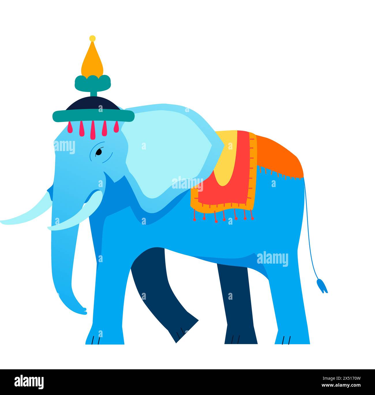Elefante sacro Tailandese - moderno design piatto, immagine singola isolata Illustrazione Vettoriale