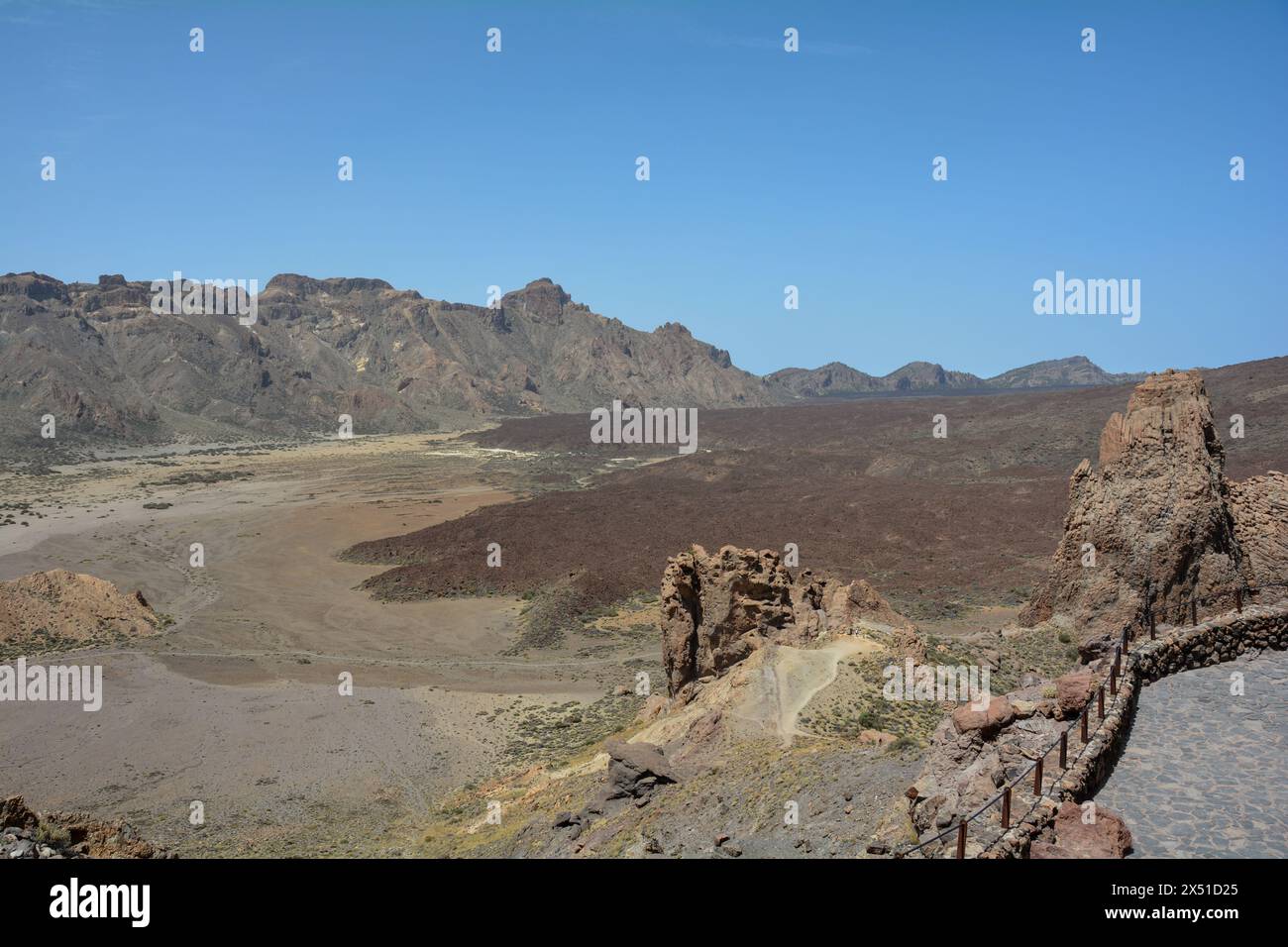 Paesaggio vulcanico a El Teide - Caldera de las Cañadas - Parco Nazionale sull'isola delle Canarie di Tenerife, Spagna Foto Stock
