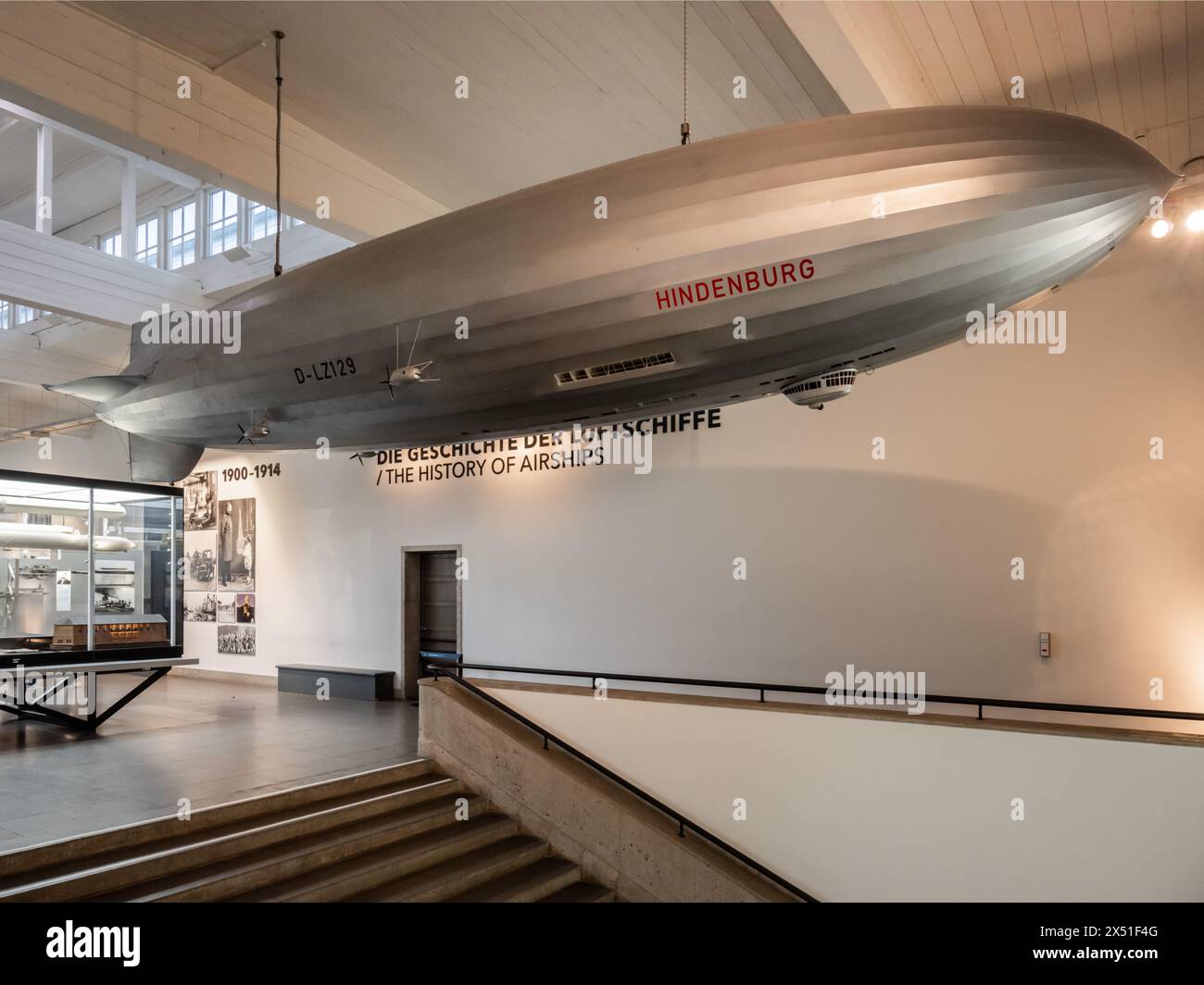 Modello di Hindenburg, Museo Zeppelin, Friedrichshafen, Germania Foto Stock