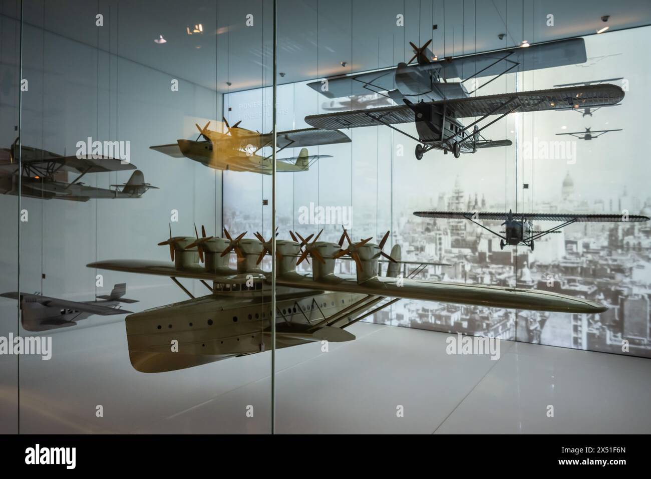 Mostra dei modelli di idrovolanti, museo Dornier, Friedrichshafen, Germania Foto Stock