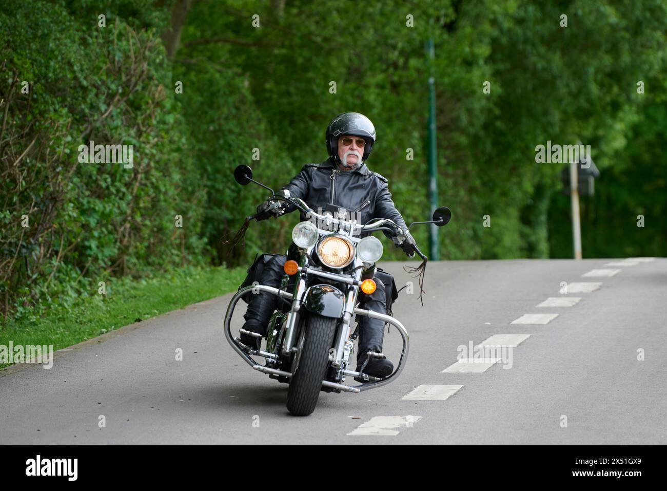 In Essen fand auf dem Verkehrsübungsplatz in Frillendorf ein Fahrsicherheitstraining für Motoradfahrer / innen statt. Formazione professionale Organisiert Foto Stock