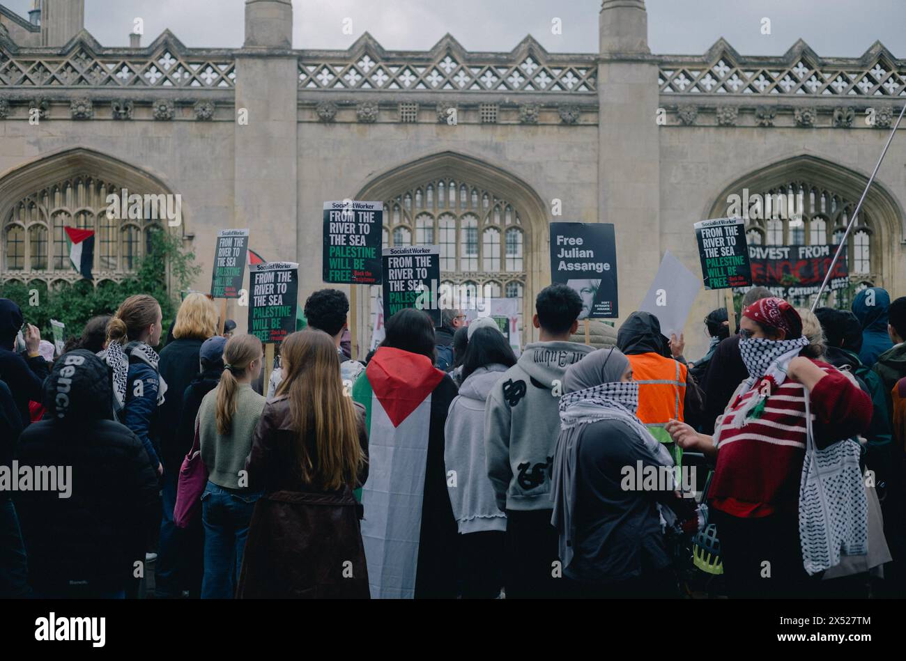 Protesta studentesca - conflitto Israele/Palestina, Università di Cambridge Foto Stock