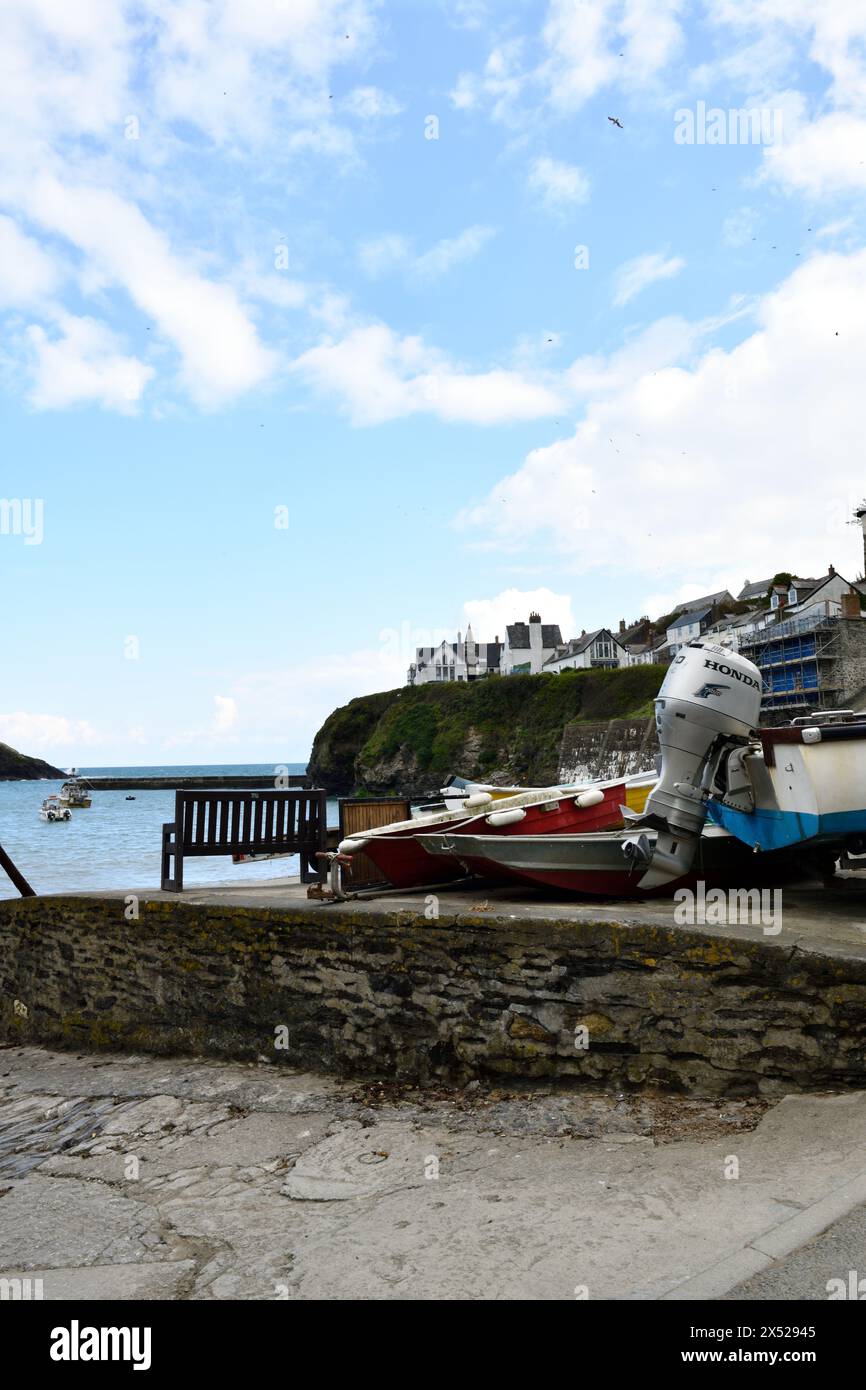 Porto di Port Issac Fishermans Village Cornovaglia Inghilterra regno unito Foto Stock