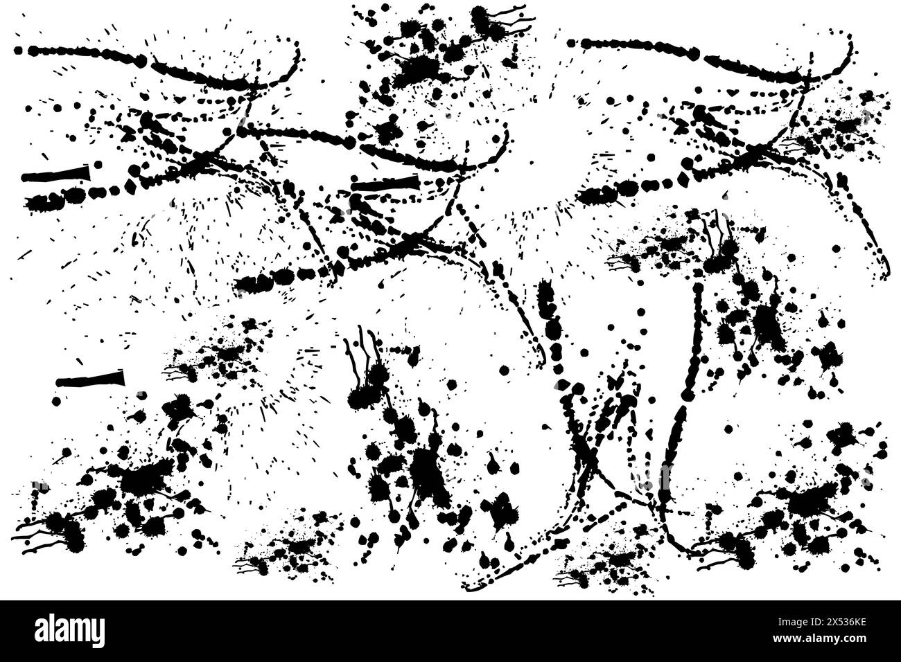 Macchie di inchiostro copertura polvere distress grana graffiatura sfondo grunge. Illustrazione Vettoriale